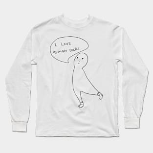 Alien Loves Wearing Human Socks Long Sleeve T-Shirt